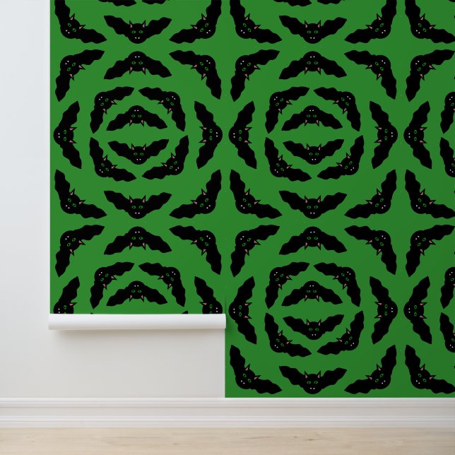 Vampire Cat Faced Bat Halloween Tapete (Anwendung)