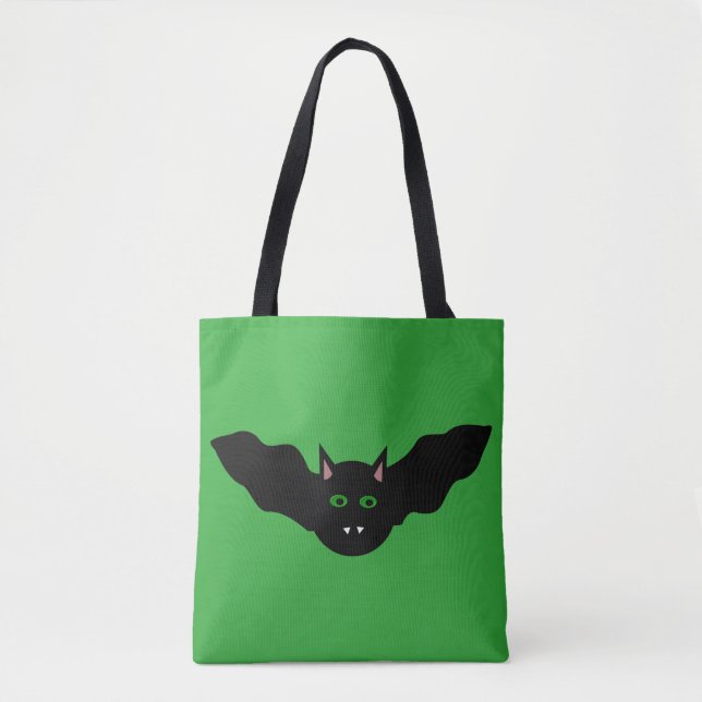 Vampire Cat Faced Bat Halloween Tote Bag Tasche (Vorderseite)