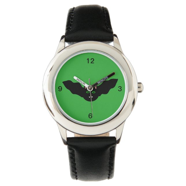 Vampire Cat Faced Bat Halloween Watch Armbanduhr (Vorderseite)