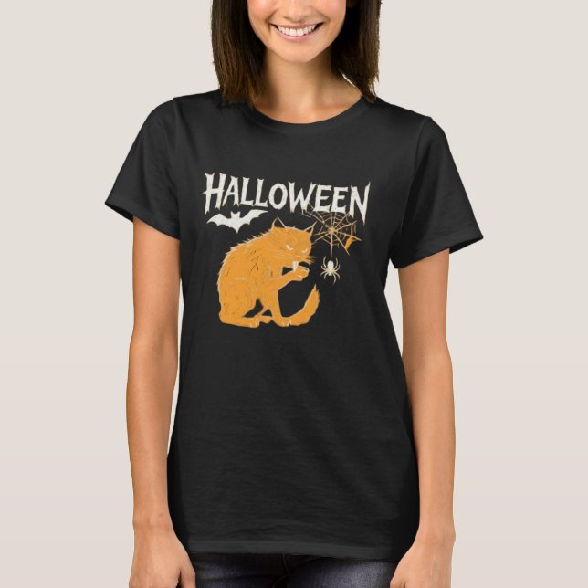 Vampire Cat's Halloween Classic T-Shirt (Vorderseite)