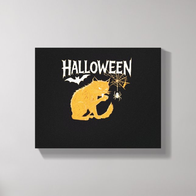 Vampire Cat's Halloween Classic T - Shirt Leinwanddruck (Vorderseite)