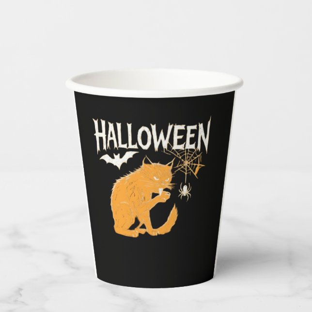 Vampire Cat's Halloween Classic T - Shirt Pappbecher (Vorderseite)
