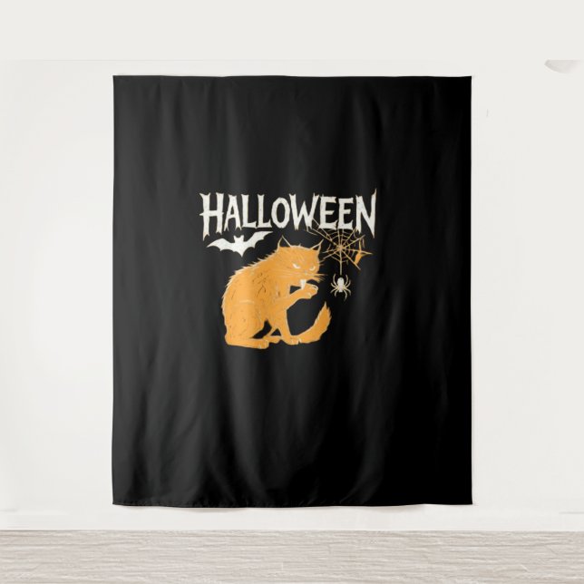 Vampire Cat's Halloween Classic T - Shirt Wandteppich (Vorderseite)