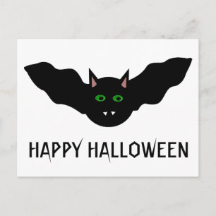 Vampire Chat Face Bat Halloween Carte postale pers