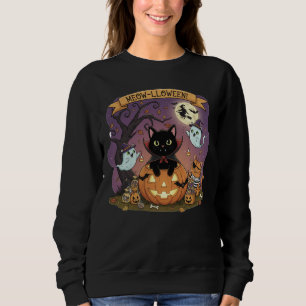 Vampire Chat noir Halloween Sweatshirt