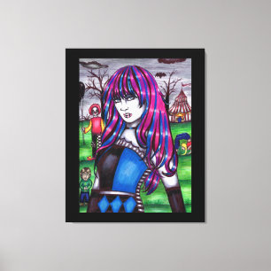 Vampire Circus Freak Monster Original zeichnend Leinwanddruck