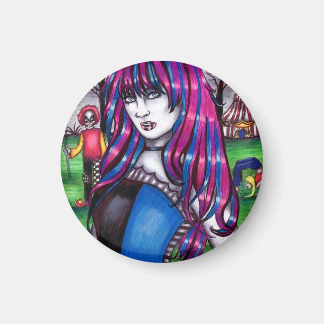 Vampire Circus Freak Monster Original zeichnend Magnet (Vorne)