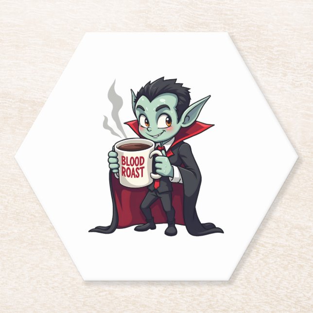 Vampire Coffee Lover - Spooky Latte Shirt Untersetzer (Vorderseite)
