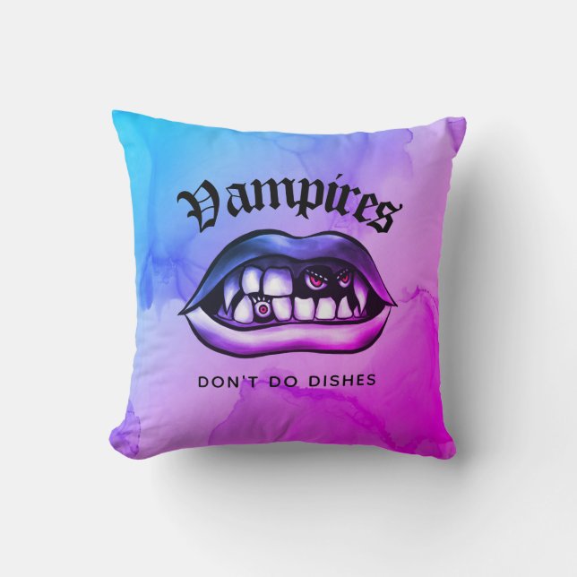 Vampire Do nicht Geschirr Funny Vaporwave Kissen (Vorderseite)