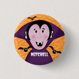 Vampire Dracula Bats Kinder Niedlich glückliches H Button