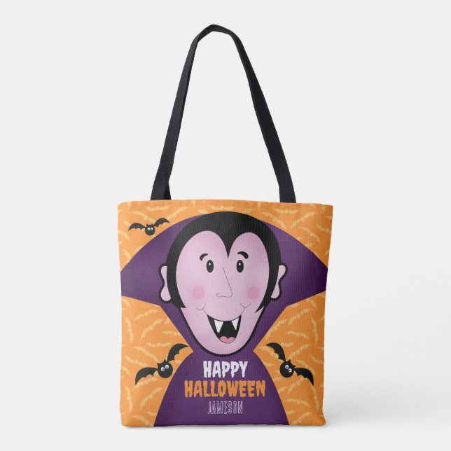 Vampire Dracula Bats Kinder Niedlich glückliches H Tasche (Rückseite)
