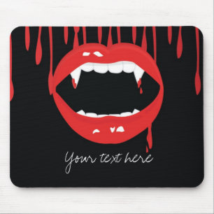 Vampire Dripping Blutes Halloween Teeth Mouse Pad Mousepad
