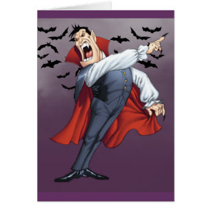 Vampire drôle de bande dessinée avec des battes