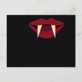 Vampire Fangs Blutrote Lippen Postkarte
