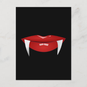 VAMPIRE FRAU RED LIPS POSTKARTE