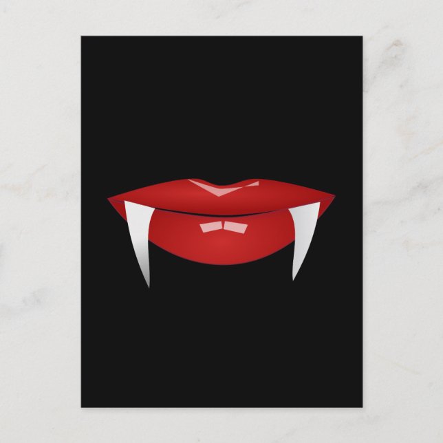 VAMPIRE FRAU RED LIPS POSTKARTE (Vorderseite)