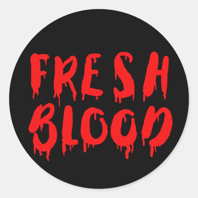 Vampire Fresh Blood Halloween Getränkeetikett Runder Aufkleber (Vorderseite)