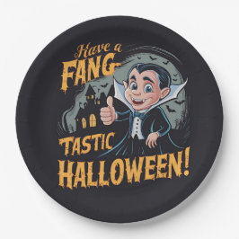 Vampire Funny haben ein Fang-Tastic Halloween Pappteller