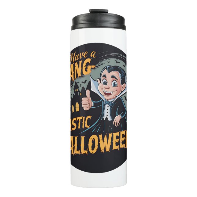 Vampire Funny haben ein Fang-Tastic Halloween Thermosbecher (Vorderseite)