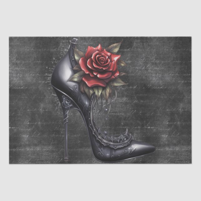 Vampire Gothic Rose Black Heel Pattern Seidenpapier (Vorderseite)