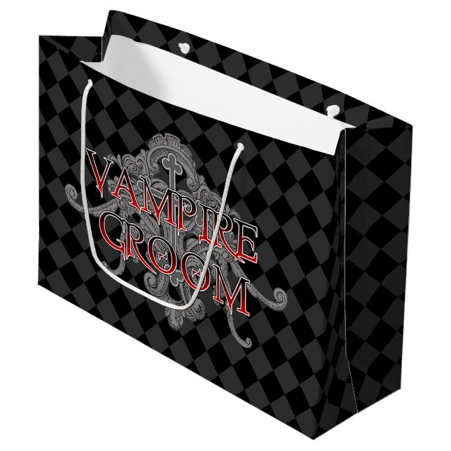Vampire Groom Große Geschenktüte (Vorderseite Schrägansicht)