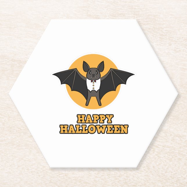 Vampire Halloween Party - Happy Halloween Untersetzer (Vorderseite)