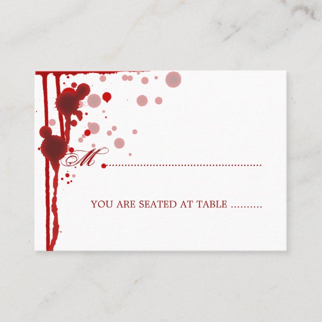 Vampire Halloween Placecards Fake Blut Platzkarte (Vorderseite)
