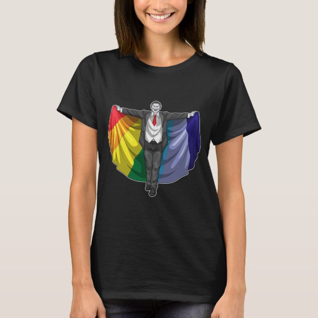 Vampire Halloween Rainbow Coat T-Shirt (Vorderseite)