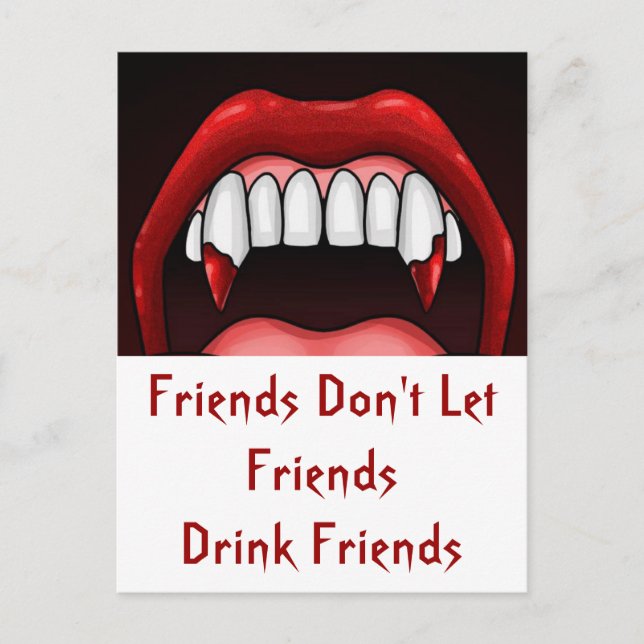 Vampire Halloween Teeth Postkarte (Vorderseite)