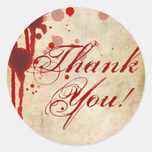 Vampire Halloween Vielen Dank Hochzeit Fake Blored Runder Aufkleber