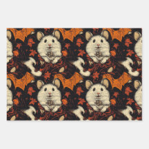 Vampire Hamster Halloween Wrapping Paper