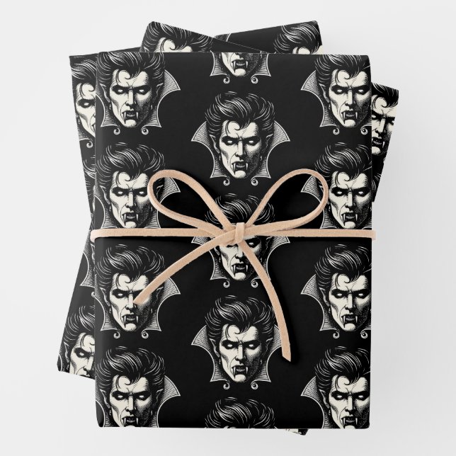 Vampire Horror Beängstigend Spooky Geschenkpapier Set (Beispiel)