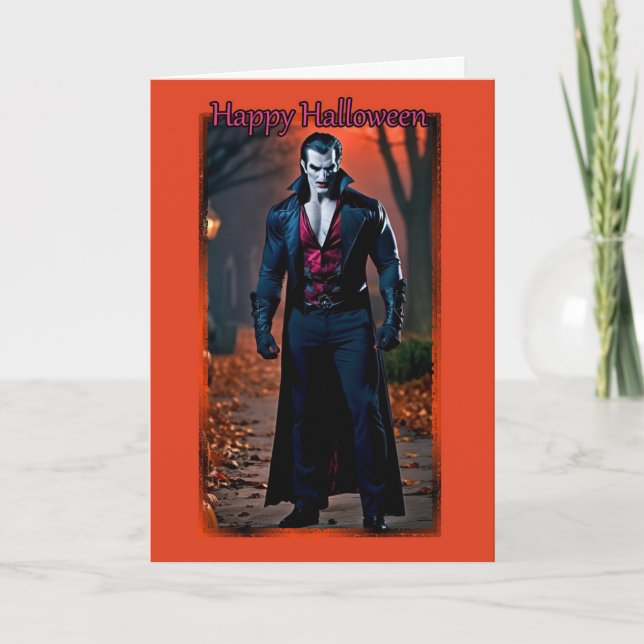 Vampire Hunk Halloween Card Karte (Vorderseite)