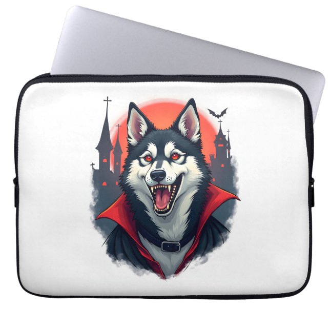 Vampire Husky Bite Laptopschutzhülle (Vorderseite)