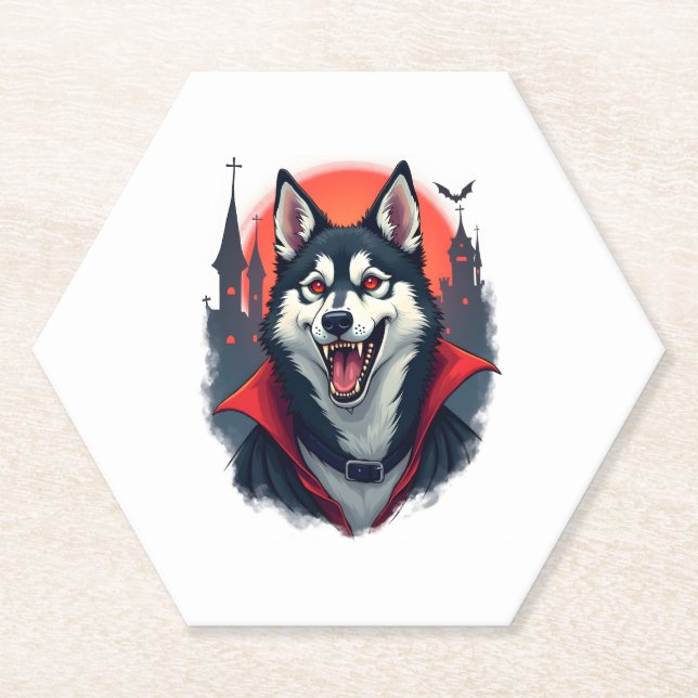 Vampire Husky Bite Untersetzer (Vorderseite)