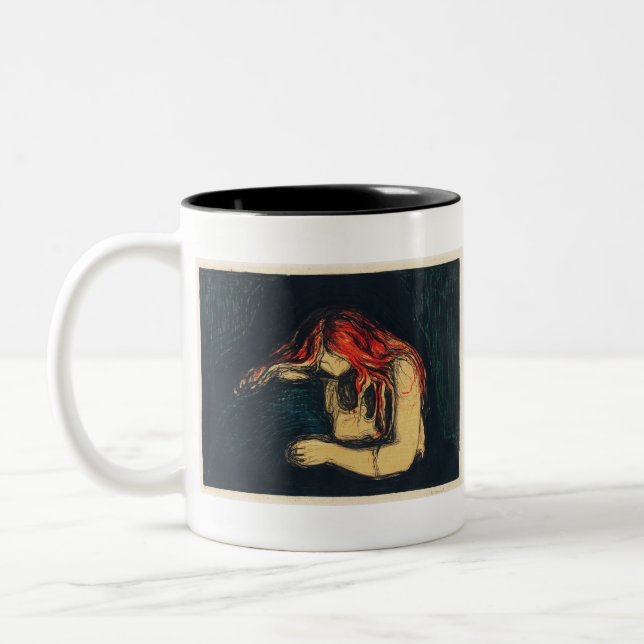 Vampire II von Edvard Munch Zweifarbige Tasse (Links)