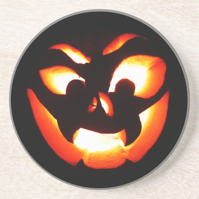 Vampire Jack-O-Lantern Sandstein Untersetzer (Vorne)