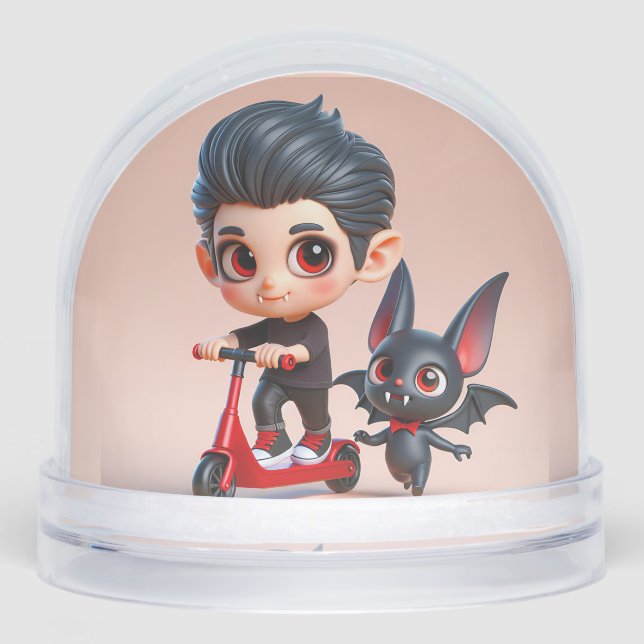 Vampire Kid auf einem Scooter und Bat von Natasha  Schneekugeln (Vorderseite)