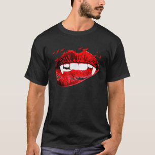 Vampire Küssen Lippen Vampirzähne Fledermäuse Hall T-Shirt