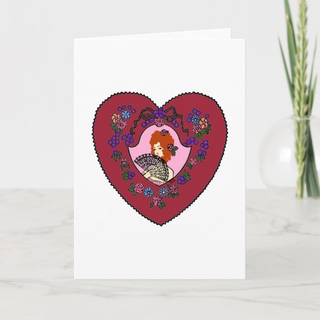 Vampire Lady Valentine Redhead Feiertagskarte (Vorderseite)