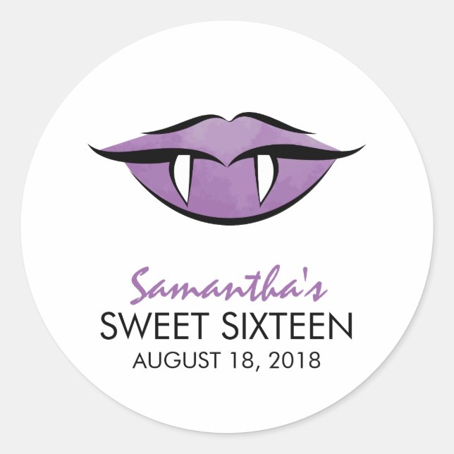 Vampire Lèvres Goth Sweet sixteen Stickers Anniver (Devant)