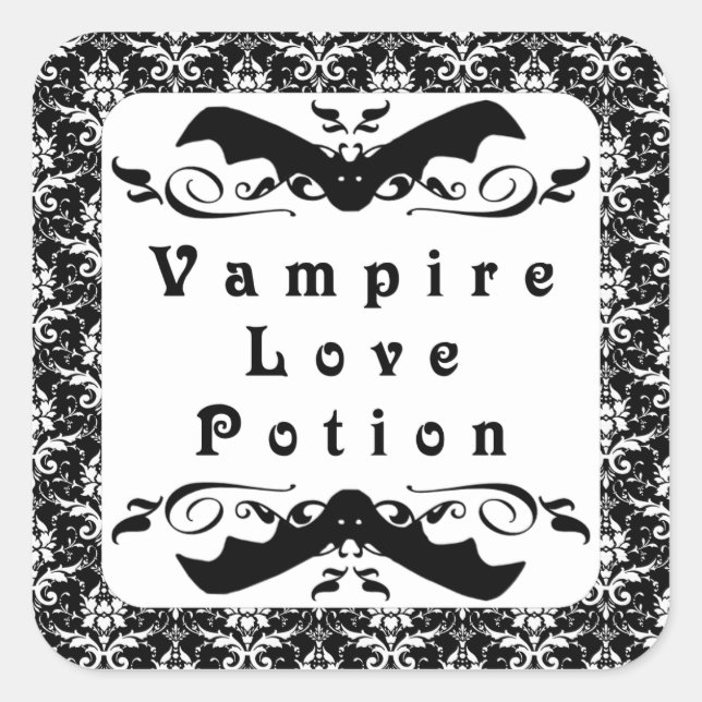 Vampire-Liebe-Trank-Halloween-Aufkleber Quadratischer Aufkleber (Vorderseite)