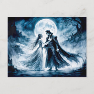 Vampire-Liebe unter Moonlit Sky Postkarte