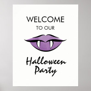 Vampire Lips Goth Halloween Affiche de bienvenue d