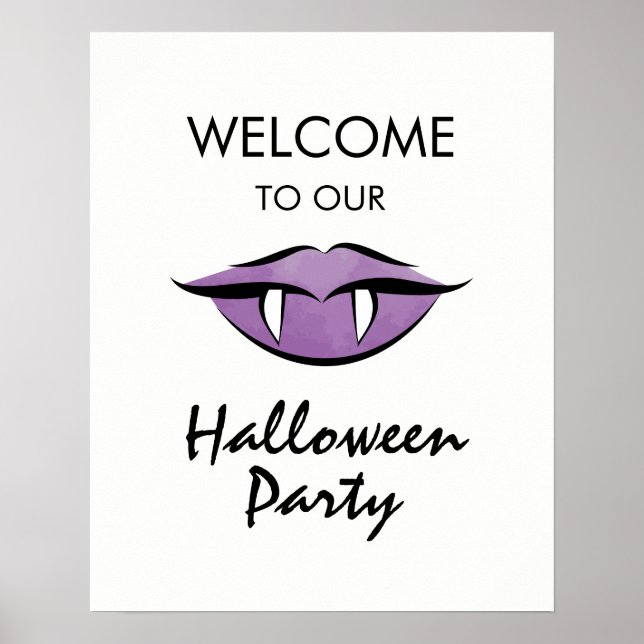 Vampire Lips Goth Halloween-Party Begrüßungszeiche Poster (Vorne)