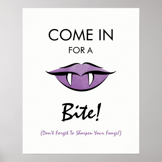 Vampire Lips Goth Halloween-Party Begrüßungszeiche Poster (Vorne)