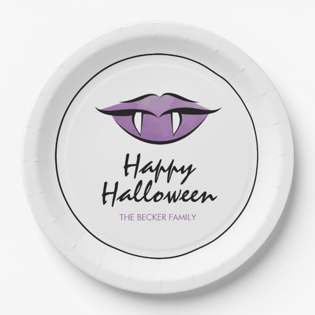 Vampire Lips Goth Happy Halloween Teller (Vorderseite)