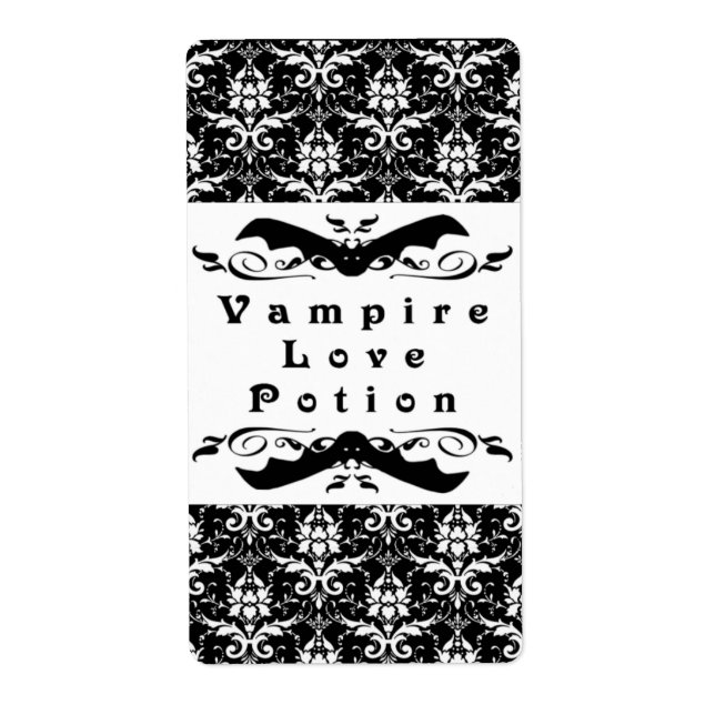 Vampire Love Potion Halloween Étiquettes (Devant)
