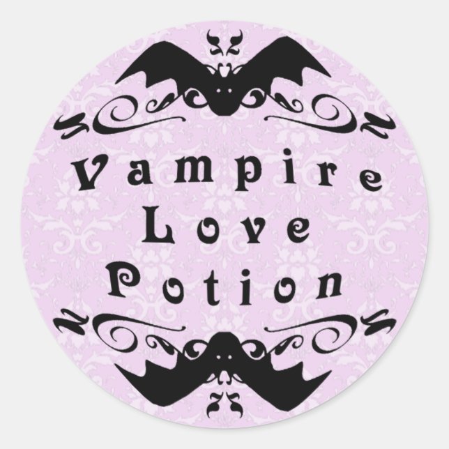 Vampire Love Potion Halloween Stickers Rond (Devant)