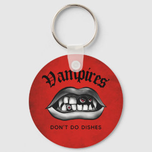 Vampire machen keine Geschirr lustige Fangs Schlüsselanhänger